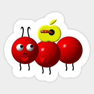 Cute Ant with an Apple Sticker